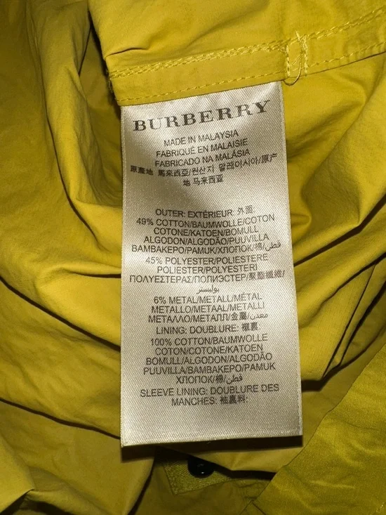 Burberry Brit Yellow/Green Double-Breasted Trench Coat with Belt Sz 10 - Picture 6 of 13